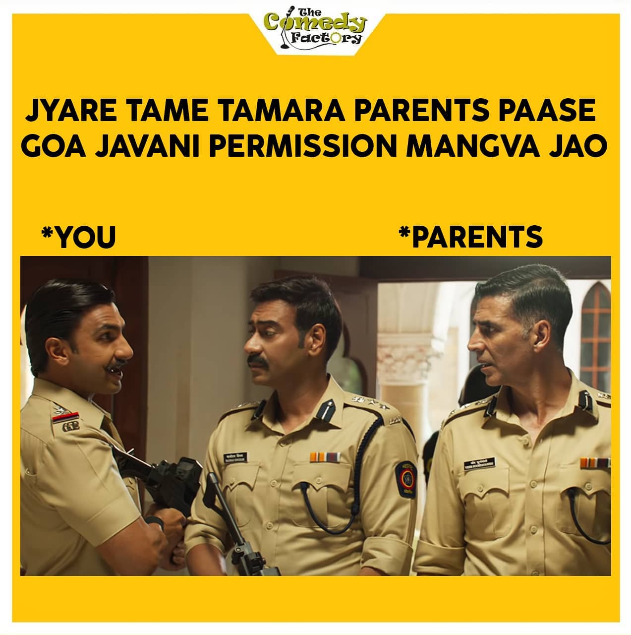 The Comedy Factory,  meme, memesdaily, sooryavanshi, simba, singham, funnymemes, gujju, gujaratimemes, memes