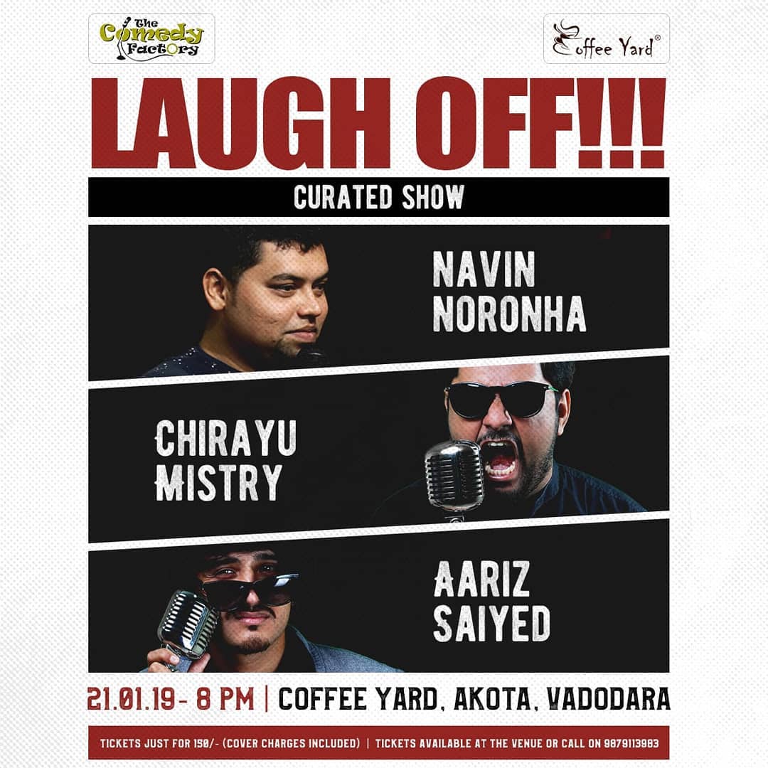 The Comedy Factory,  thecomedyfactoryindia, thecomedyfactory, TCFindia, standupcomedy, comedians, comediansofinstagram, openmics, curatedshow, standup, liveperformance, aarizsaiyed, chirayumistry, coffee, coffeeyard, laughoff, shows, showsinvadodara, baroda, vadodara_baroda, vadodara, mondayblues, monday, weekdays, funevening, funny, funtime, cafe, food, laughter, comedy