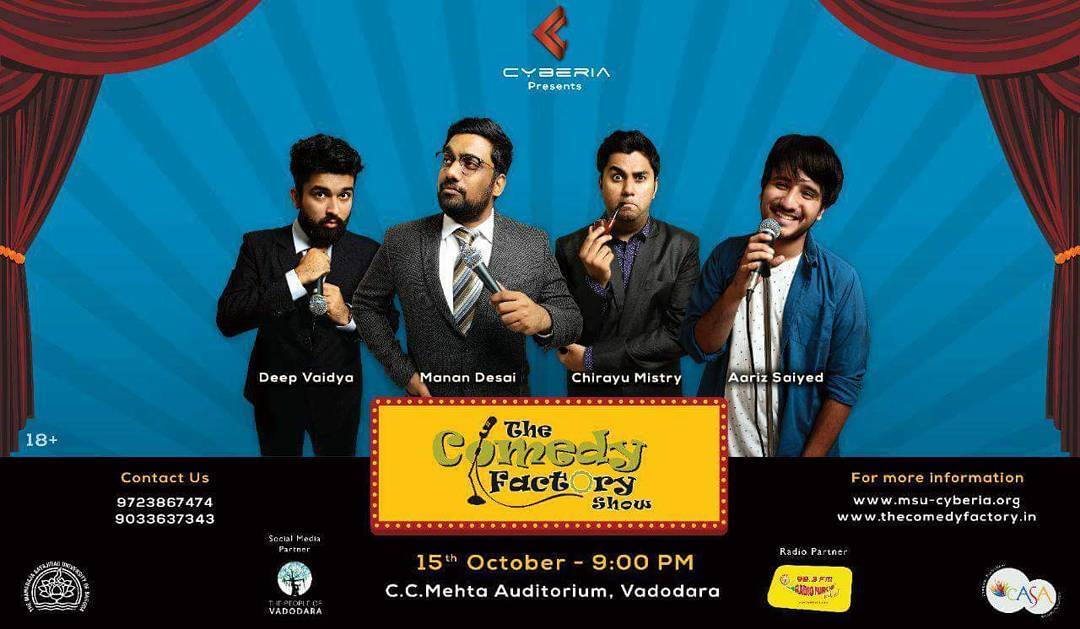 The Comedy Factory, The Comedy Factory,Comedy,Factory,Manan Desai, Manan, Preeti Das,  Aariz Saiyed, Soham Dave, Vidya Desai, Ojas Rawal, Standup Comedy, Short Comedy Skits, Comedy Factory Musical Nights, Improv Comedy, Short Films, Open Mic Nights, Stand up acts
