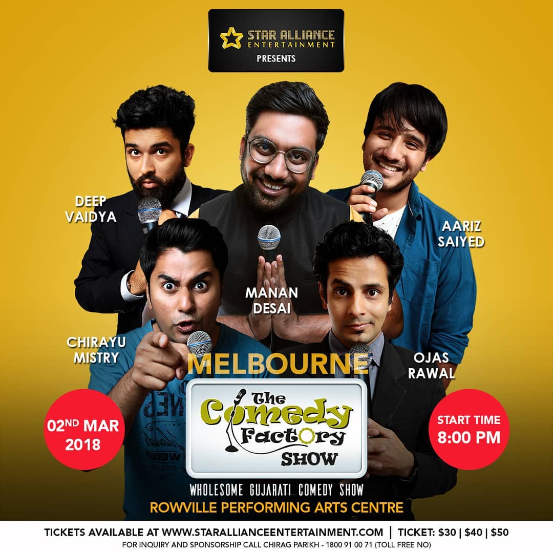 The Comedy Factory, The Comedy Factory,Comedy,Factory,Manan Desai, Manan, Preeti Das,  Aariz Saiyed, Soham Dave, Vidya Desai, Ojas Rawal, Standup Comedy, Short Comedy Skits, Comedy Factory Musical Nights, Improv Comedy, Short Films, Open Mic Nights, Stand up acts