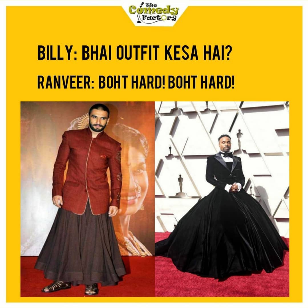 The Comedy Factory,  thecomedyfactoryindia, thecomedyfactory, TCFindia, memes, memesdaily, memesofinstagram, tagyourfriends, memes😂, oscars, oscars2019, oscar, redcarpet, redcarpetdress, redcarpetready, redcarpetfashion, ranveersingh, ranveerdeepika, ghoomar, fashion, billyporter, gullyboy, gullyboymemes